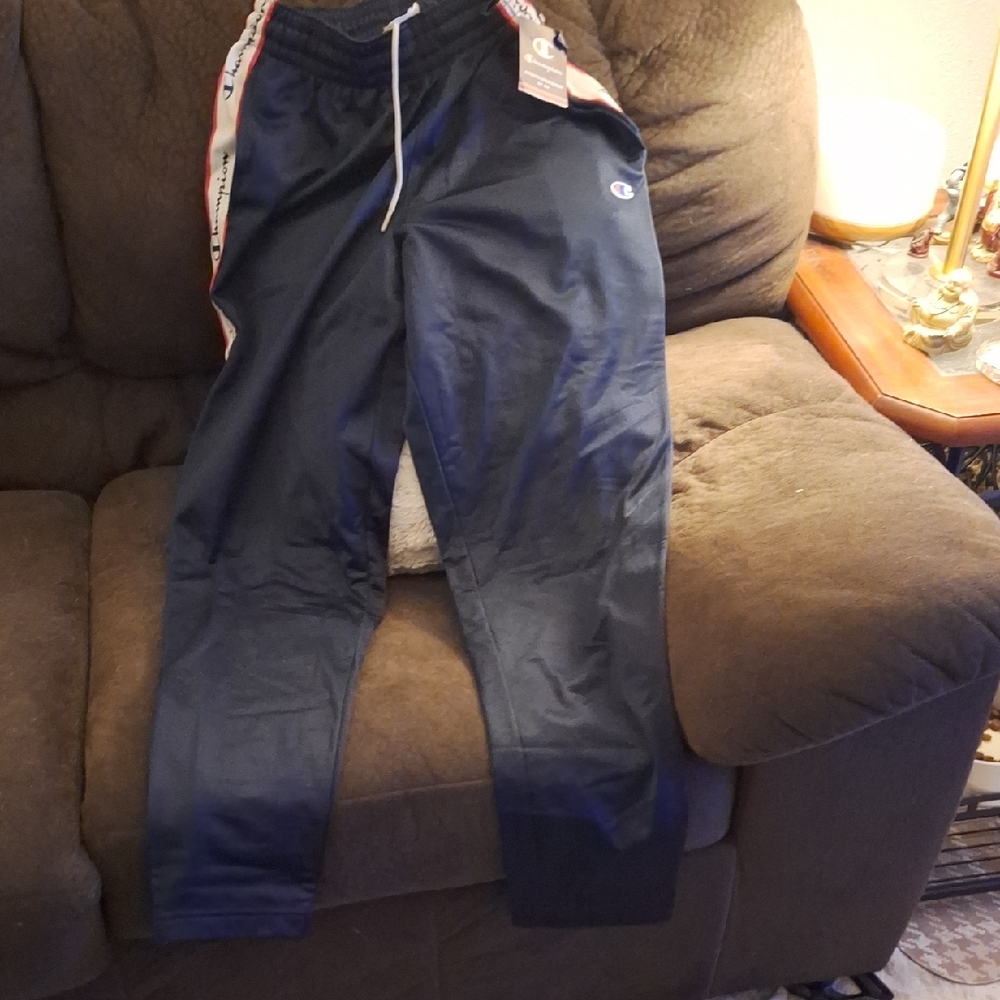 Champion Men's Navy Joggers with Red Accents